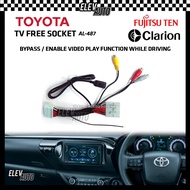 Toyota FUJITSU TEN CLARION Player TV Free Socket Bypass Cable Altis Camry Corolla Cross Fortuner Hil