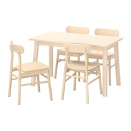NORRÅKER/RÖNNINGE 餐桌附4張餐椅, 樺木/樺木