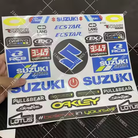 Motorcycle Suzuki Helmet Stickers Racing Decals Ecstar Logo