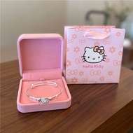 Cute Cat Bracelet Sterling Silver Bracelet Sweet Cute Sliding Pure Silver Bracelet Children Adult Si