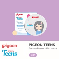 [ PIGEON TEENS FULL UV PROTECTIONbiru + GLASS ] PIGEON TEENS Compact Powder + UV Protection 14Gr