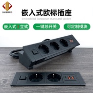 European Standard Desktop Embedded Socket Office Furniture Desktop Vertical Surface Mounted Extensio