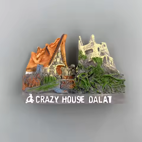 Vietnam, Dalat, Crazy House, 3D Stereoscopic, Tourism Souvenirs, Resin Painting, Decoration Home, Re