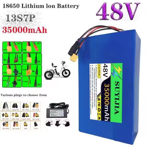 Newly made 48V 35000mAh XT60 13S7P lithium-ion battery pack 48V 35000mAh 2000W electric battery pack