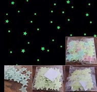 100pcs 3D Stars Glow In The Dark Luminous Fluorescent Wall Stickers Bedroom