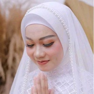 BRIDAL LAYER VAILE MUSLIM BRIDAL hijab/Slayer wedding ceremony slayer pearl veil / bridal slayer ele