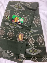 Atlas Idaman Harmoni Sarung Pelikat Ready to Sew - Black and Yellow with Geometric and Floral Patter