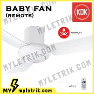 KDK K11Z1-WT 44" 44 Inch Baby Fan Series Remote Control Ceiling Fan / Kipas Siling Anti Rust White