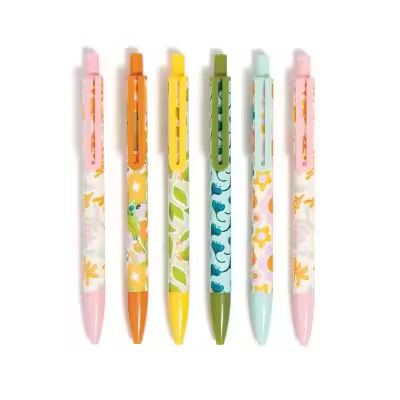 6-Pack Retractable Gel Pens, Medium Point 0.7mm, Black Ink