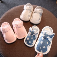 2021 summer newborn baby sandals baby soft soled shoes cloth shoes 6 months 8 baby shoes don't fall 