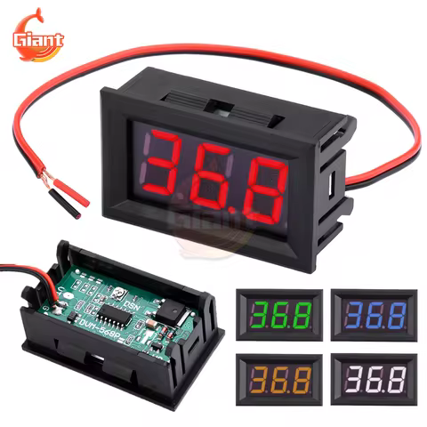 DC 5-120V Digital Voltmeter 3-Digit Display Two-wire Voltage Meter Tester DC High-voltage Volt Meter