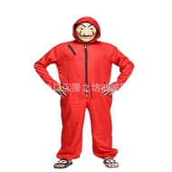 Paper Money House Cosplay Costume Dali Red Jumpsuit Clown Costume Mask Role Play Costume 4DSA