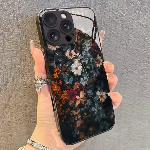 Retro Floral Print Phone Case For Samsung Galaxy S25 S24 S23 S22 S21 S20 S10 S10E Edge Ultra Plus FE