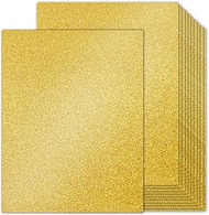 Double-Sided 100 Sheets Gold Glitter Cardstock 8.5 x 11, Goefun 80lb No-Shed Shimmer Glitter Paper f