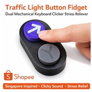 🇸🇬Singapore Traffic Light Button Fidget Toy | Dual Mechanical Keyboard Clicker | Stress Relief Desk 