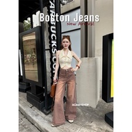 Acasey กางเกงยีนส์ผู้หญิง ขายาว Baggy Boston Jeans สุดเท่ ไซส์ S - 36