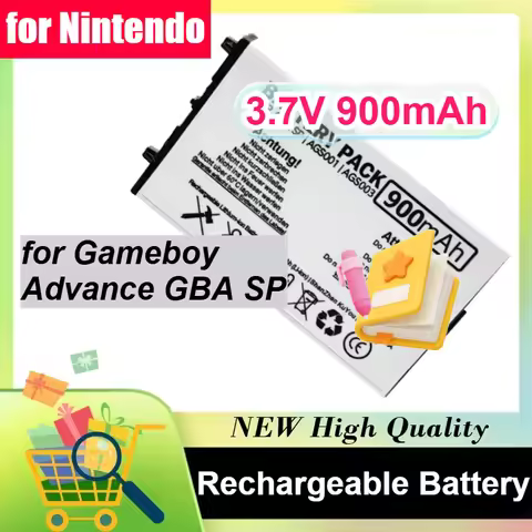 2PCS Rechargeable Lithium-ion Battery Pack for Nintendo Gameboy Advance GBA SP 3.7V 900mAh Rechargea