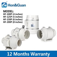 Hon&guan 4 Inches 220V HF-P series Silent Inline Duct Fan Booster Vent Fan Inline Ducting Fan Exhaus