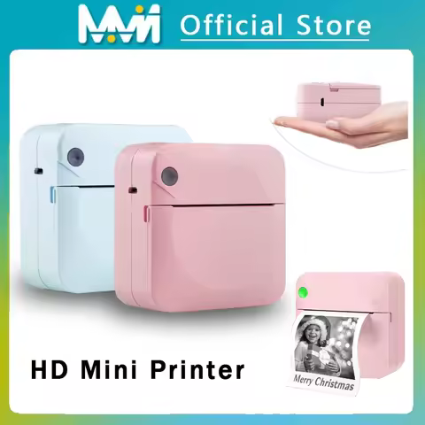 Mini Portable Printer Thermal Printing Sticker Wireless Inkless Mini Pocket Printer Self-adhesive La