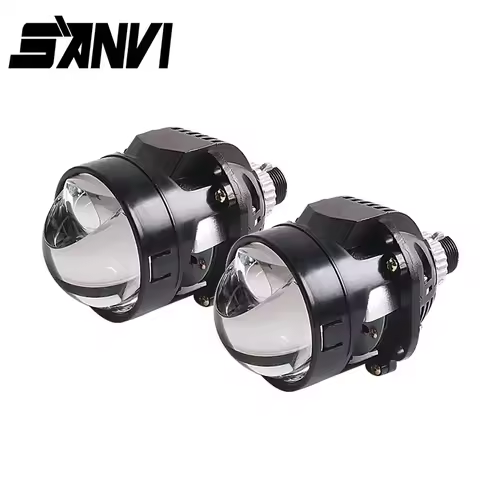 Sanvi Car 2.5'' Bi LED Lenses Hyperboloid Projector Headlights 12V 94W With Angel Eye Mask For H4 H7