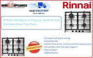 RINNAI RB-64SSV A 4 Burner Built-In Stainless Steel Top Plate Kitchen Hob / FREE EXPRESS DELIVERY