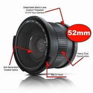 52MM 0.35x Altura Fisheye Wide Angle with Macro for Nikon D5200 D5100 D3200 D3100 D3000 for Canon 70D 60D 700D D5100