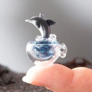 海豚躍出小杯子海浪項鍊