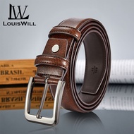LouisWill Mens Belt PU Leather Vintage Pin Buckle Belt Men Fashion Retro Belt Genuine Leather Belt S