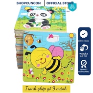Jigsaw puzzles for children 9-piece wooden puzzles with many assembly themes stimulate children's in