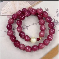 Ebony sauce natural Bodhi root bracelet carved kitten Claw Student Women's Double Circle Handheld Pl