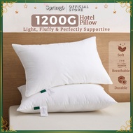 SPRINGO 1000G / 1200G Premium 100% Cotton Hotel Pillow Bantal 5Star Hotel Cotton Microfiber APS APT
