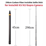 290cm Carbon Fiber Invisible Extended Edition Selfie Stick For Insta360 X4/X3 / ONE X2 / ONE RS Accessories For GoPro Selfie Stick