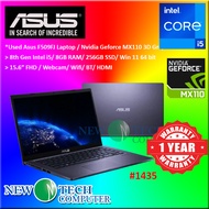 #1435 *Used Asus X508FB Intel Core i5-8265U 8GB 256GB SSD Nvidia Geforce MX110 3D Graphic Win11 c/w 