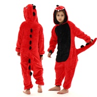 Red Dinosaur Cosplay Costumes For Kids Children Kigurumi Onesies Baby Winter Cartoon Pajamas Set Gir