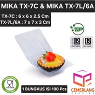 Mika 7C / 7A / 7L / 6A / 6B contents 100 | Small Clear Plastic Container for Snacks, Cakes, Agar, Pu