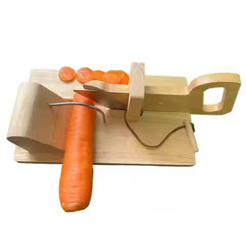 Stainless Steel Sausage Slicer Wooden Handle Ham Cutter Fruit Vegetable Food Cutter Multi-purpose Ch