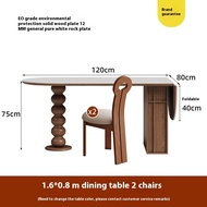 Cav ston rock board tabl foldabl Frnch solid wood and chair combination hom oval dining tabl with an