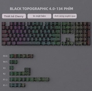 98 Phím Trắng Topographic 4.0 PBT Double Shot Keycaps Cho MX Bàn Phím Cơ Tỏa Sáng Qua Đèn Nền Bên In