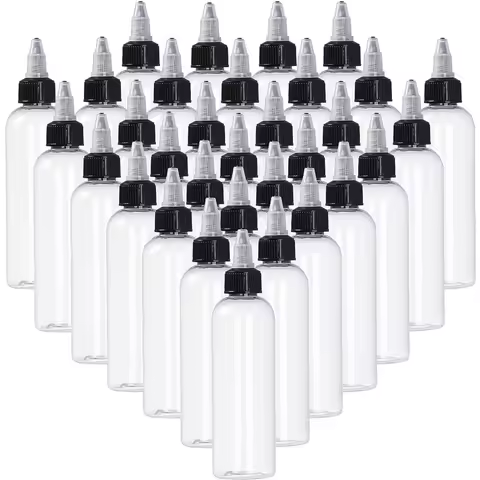 5PCS 30ml/60ml/100ml/120ml Plastic Refillable Bottle PET Oil Liquid Dropper Bottles Twist Top Cap Ta
