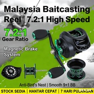 Gulungan Baitcasting 7.2:1 Gear Ratio Licin Anti Tali Bergelung Pancing Malaysia