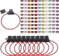 TMH Fuse Holder 14 Gauge Wiring Harness ATC/ATO Blade Automotive Fuse Holder, Inline Fuse Kit 12 Vol
