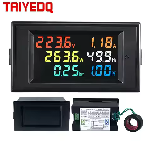 D69-2058 Voltmeter Current Ammeter Power Factor Electric Energy Frequency Meter Digital Panel Wattme