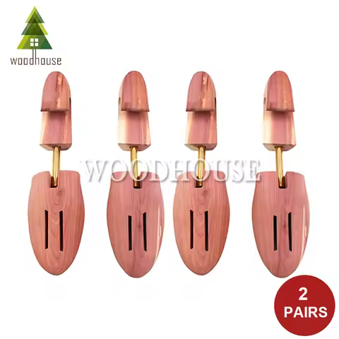 2-PACK Men's and Women's Single Tube Adjustable Red Cedar Shoe Tree Wood Shoe Tree