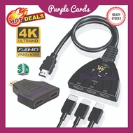 HDMI Splitter 1 In 2 Out / HDMI Switch 3 In 1 Out / HDMI 1 to 2 Way Splitter / 4K HDMI Hub