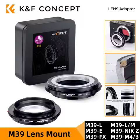 K&F CONCEPT Camera Lens Adapter for M39 Lens to Sony E Canon EOS R Sigma Leica Panasonic Nikon Z Fuj