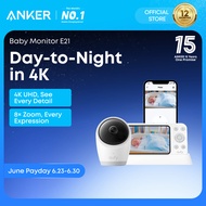 ANKER eufy Security Baby Monitor E21 with 4K UHD Camera, 8X Zoom, Hybrid Wi-Fi and No Wi-Fi Connecti