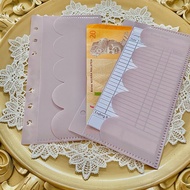 A6 SET OF 5PCS 2 WAYS DIVIDER PVC MONEY CASH ENVELOPE 6 RING BINDER