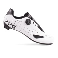 LAKE CX 219 Wide-Foot Carbon LAKE CYCLING SHOE Road Shoes (White/Black)