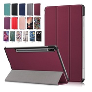 Leather Folding For Phablet Magnetic Case For Samsung Galaxy Tab S8 Tab S8 Plus Tab S7 FE Painted Cover Case