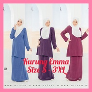 Kurung Emma by Arissa Closet Embroidery Cotton Baju Kurung Moden